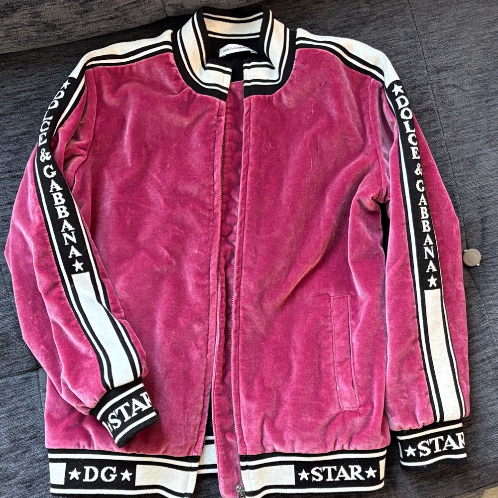 Dolce & Gabbana Fuchsia Velvet Bomber